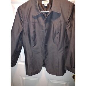 Talbots Womens Size 8 Petite Grey 4 Button‎ Jacket W Pockets C12